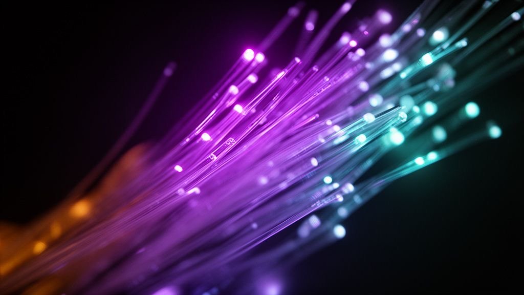 Glowing fibre optic cables representing fast internet for TVPikoma