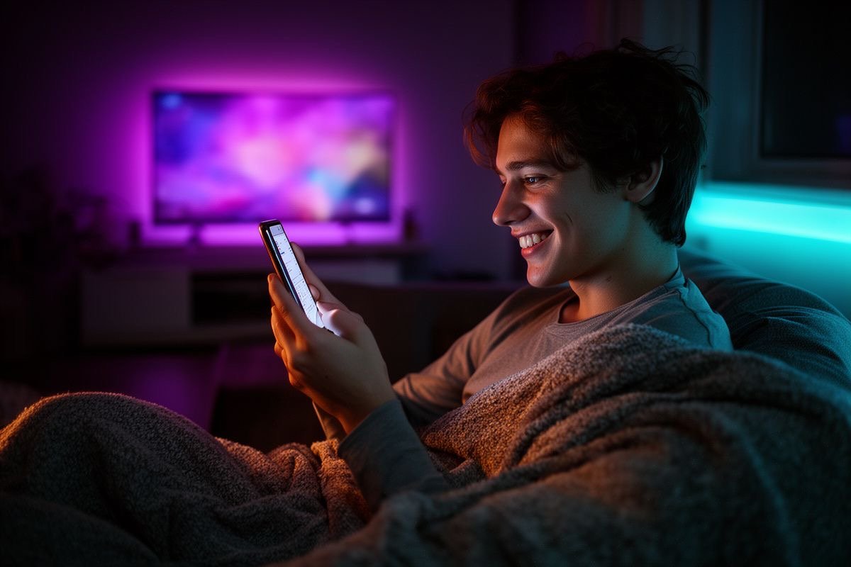 Customer checking TVPikoma on a smartphone before subscribing